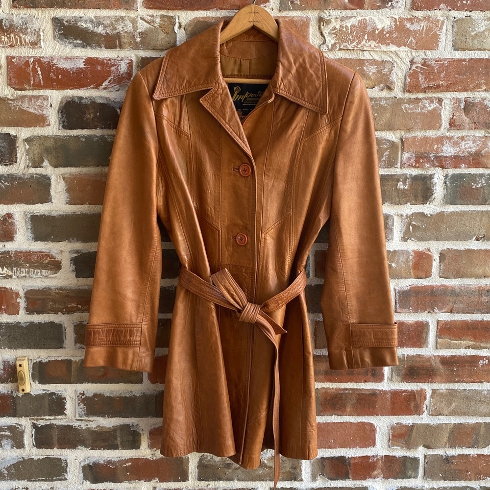 Vintage 70s Imperial Leather Trench Coat